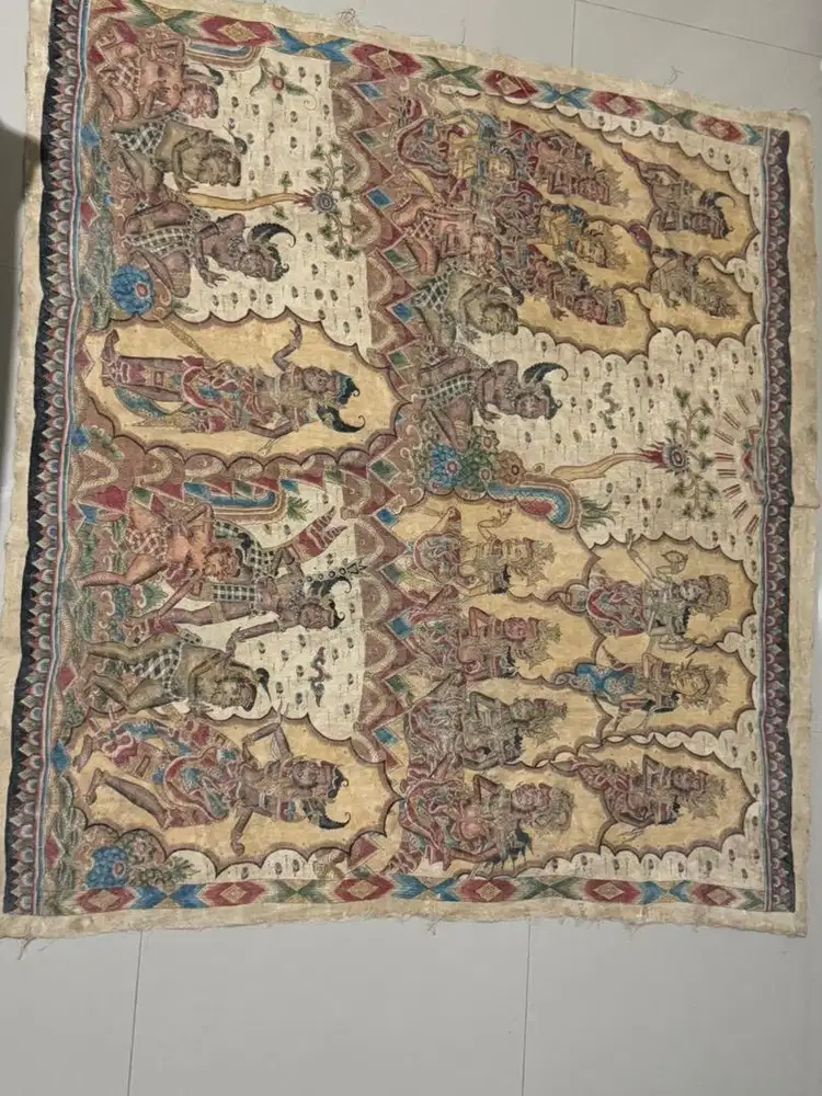 Kain Lukis Kamasan Bali Antik – Lukisan Wayang Ramayana