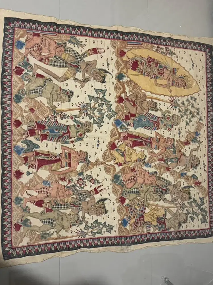 Kain Lukis Kamasan Bali Antik – Lukisan Wayang Mahabharata