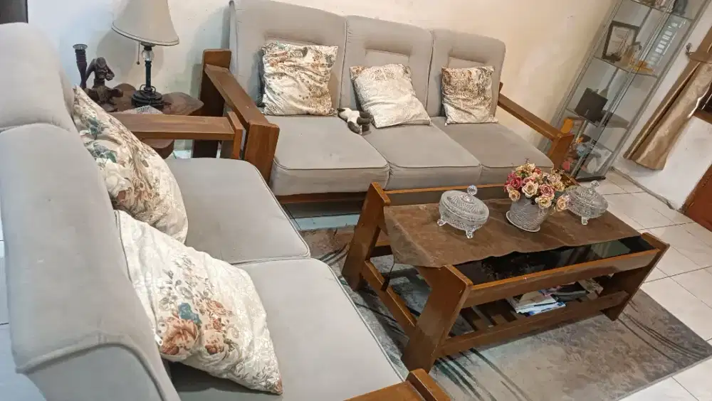 Set sofa jati Dan meja tamu jati