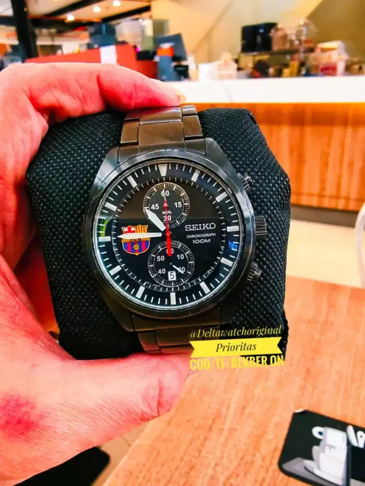 Seiko FC Barcelona Sports Chronograph Black All Original Mulus