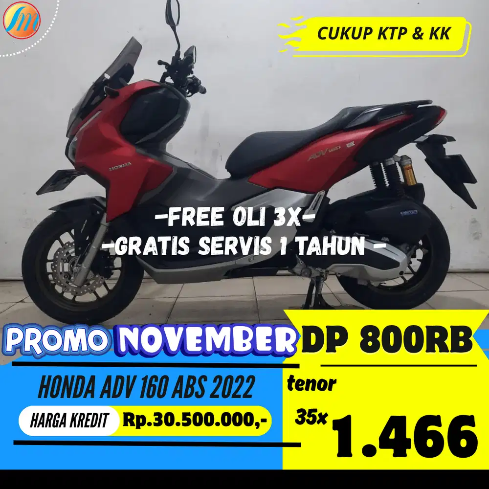 DP 800RIBU KREDIT HONDA ADV 160 ABS 2022 ANGSURAN SANGAT TERJANGKAU