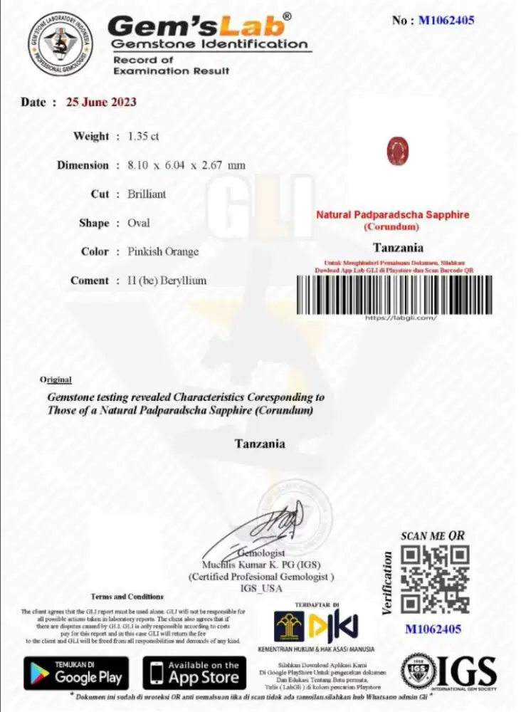 NATURAL PADPARADSCHA SAPPHIRE