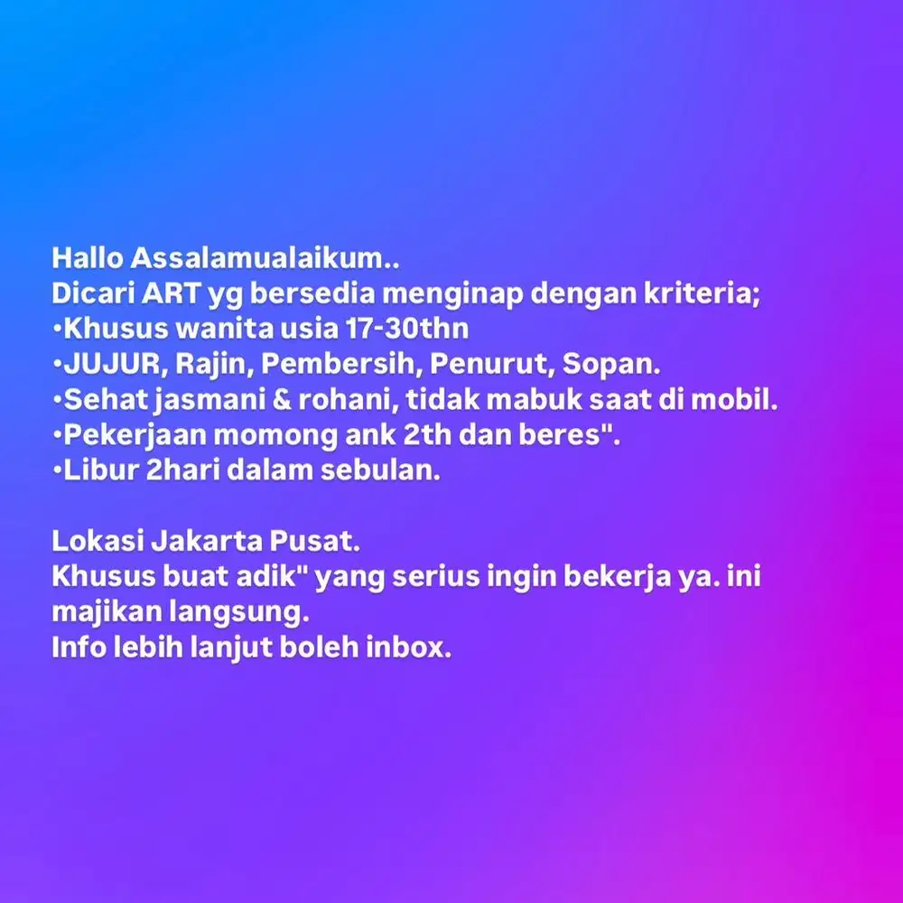 Art Menginap (Khusus yang serius)