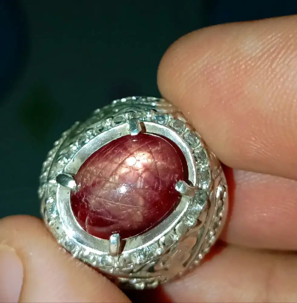 Natural Star Ruby ring perak