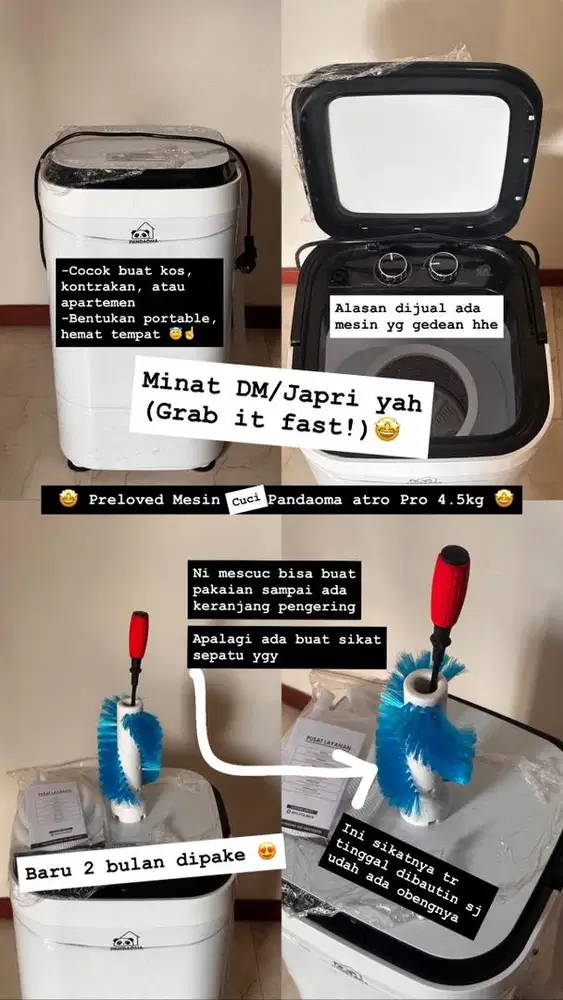 Preloved Mesin cuci Pandaoma Atro Pro