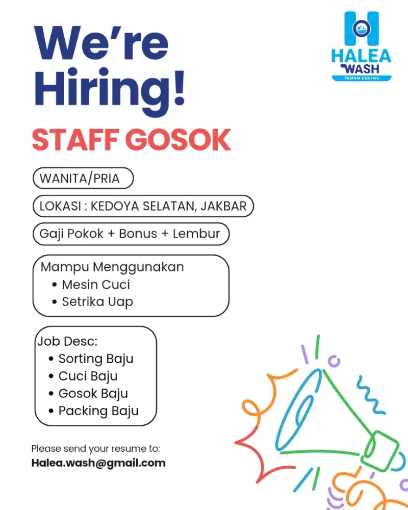 Lowongan Staff Gosok