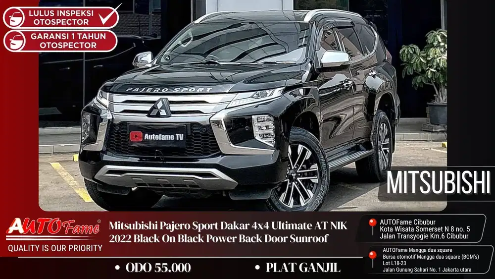 Mitsubishi Pajero Sport Dakar 4x4 Ultimate AT NIK 2022 Black