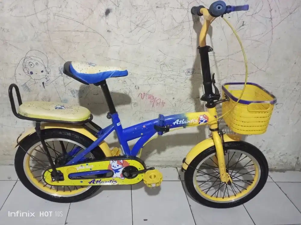 SEPEDA LIPAT ANAK CEWEK UKURAN 16 KOKOH SIAP PAKAI