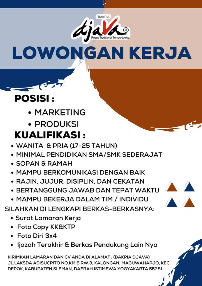 Peluang pekerjaan  Menarik untuk Marketing di Bakpia djaVa