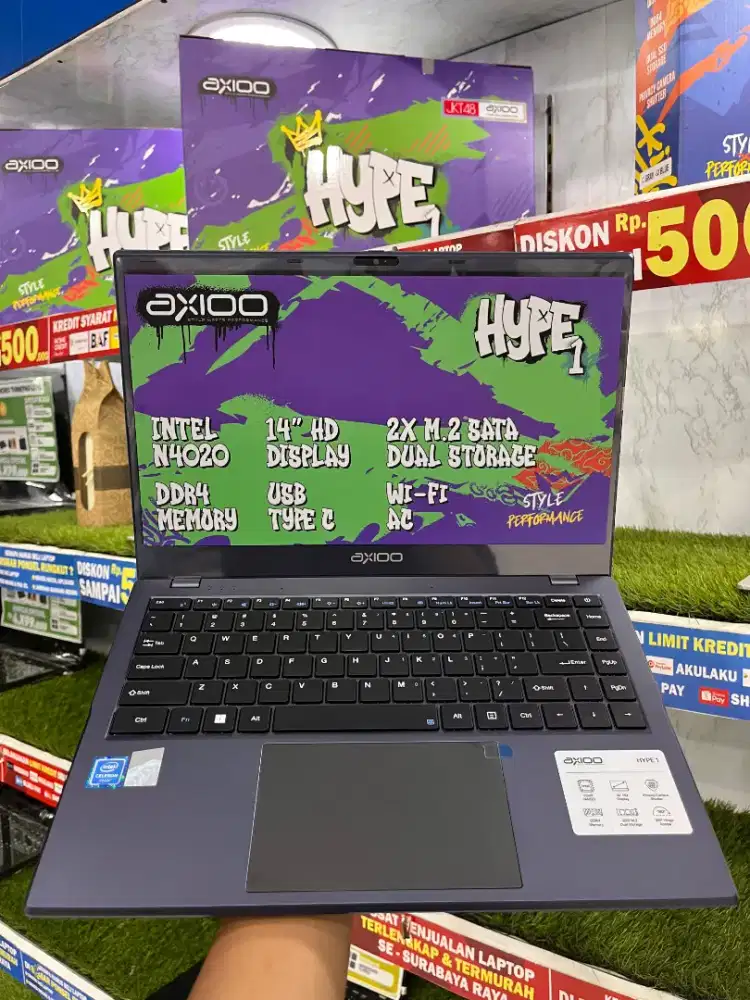 PROMO MURAH LAPTOP BARU AXIOO HYPE 1 N4020 4RAM SSD128 WIND 11 |KREDIT