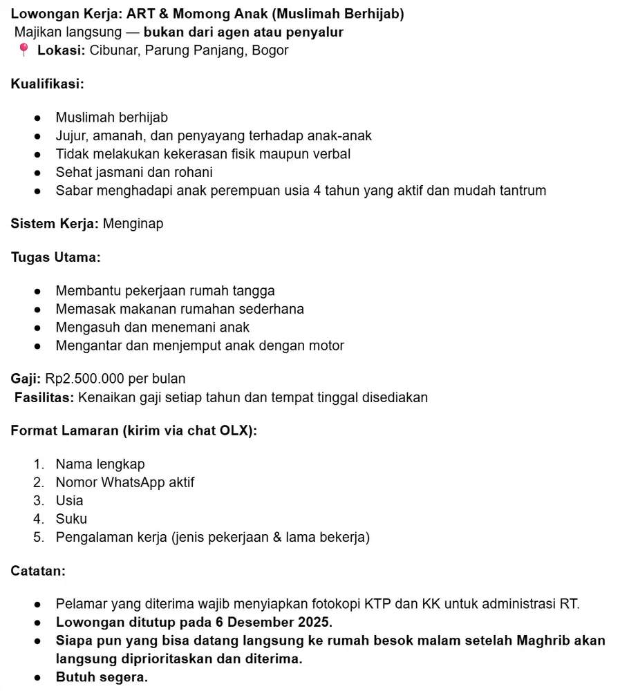 ART & Momong Anak (Muslimah Berhijab)