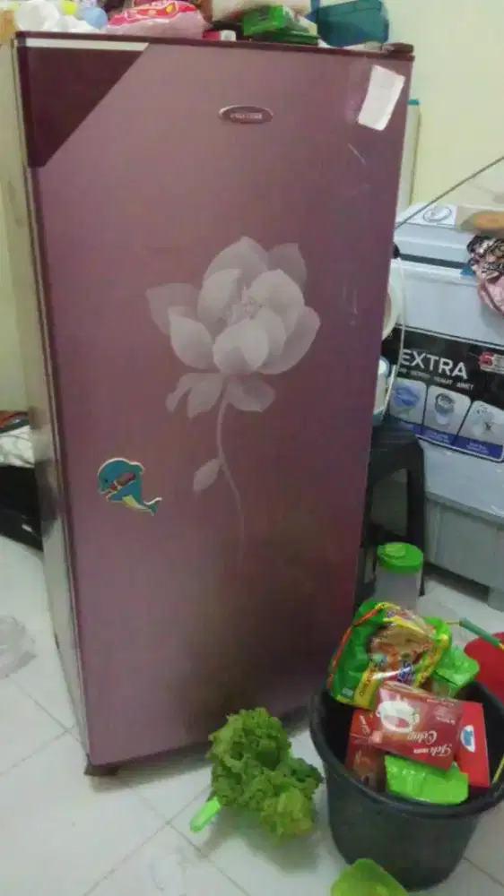 Kulkas Polytron 1 pintu pink