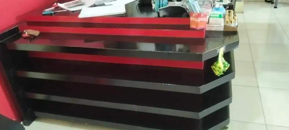 DIJUAL MEJA KASIR BEKAS BENTUK L