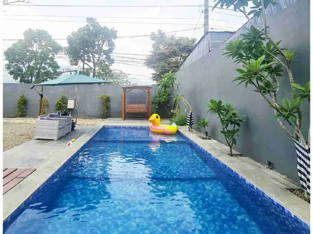 Villa mewah asri sejuk aesthetic minimalis Bandung Selatan