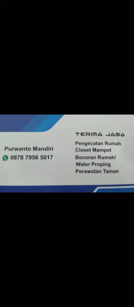 Jasa pengecatan rumah, rawat taman, bocoran closet mampet