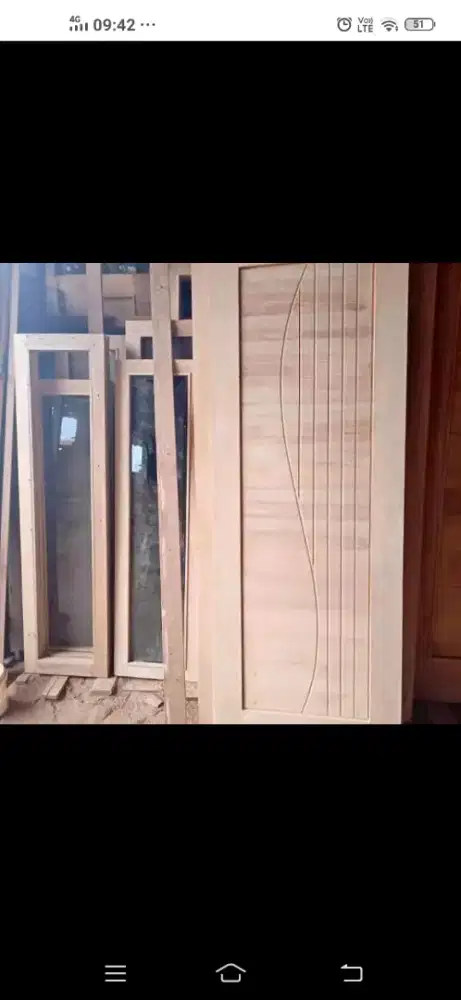 Kusen + pintu nya ready dari kayu bekas Meranti oven berkualitas