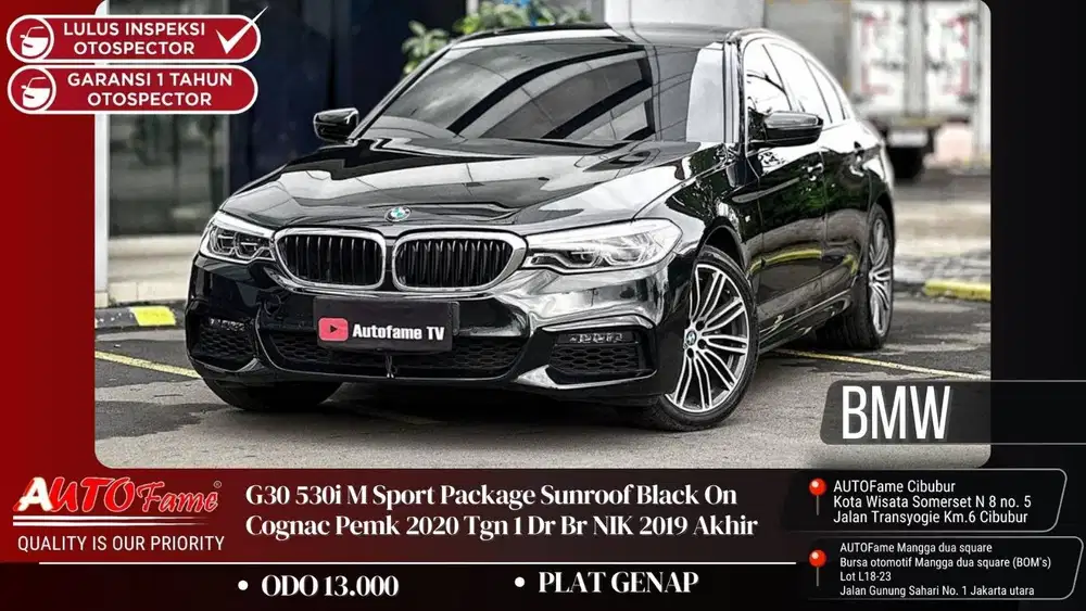 BMW G30 530i M Sport Package Sunroof Black On Cognac NIK 2019