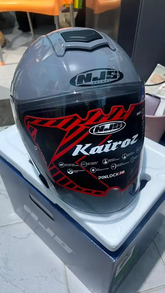 Helm NJS Kairoz Half Face SNI DV Stone Grey