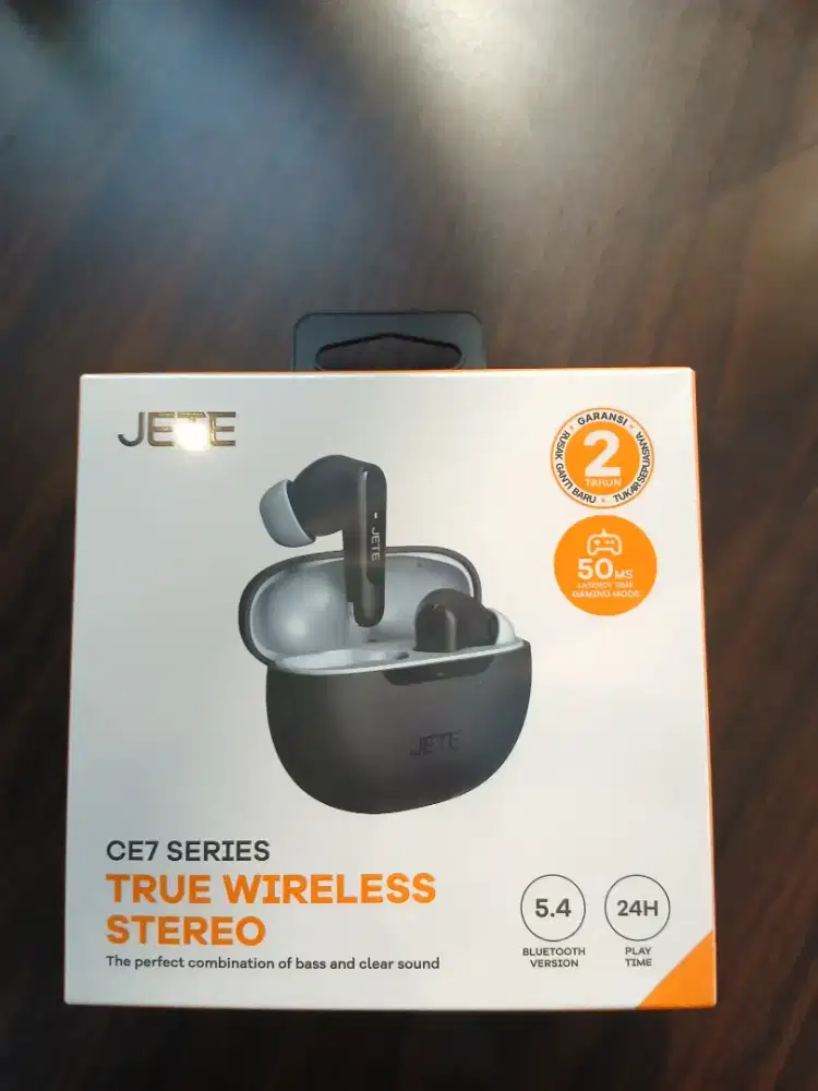 TWS JETE CE7 Earphone Bluetooth BT 5.4 24H Playtime Low Latency 50m/s