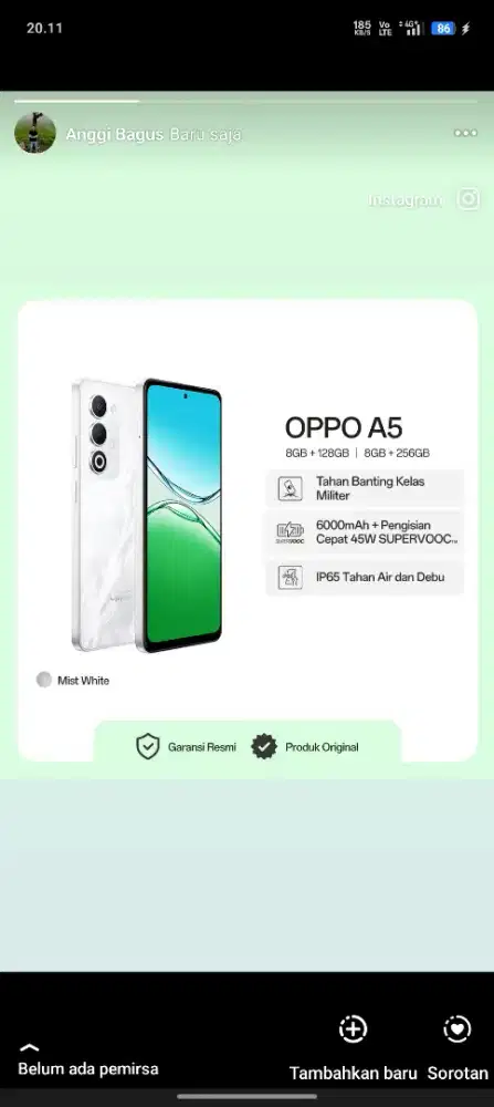 OPPO A5 8/128GB GARANSI RESMI