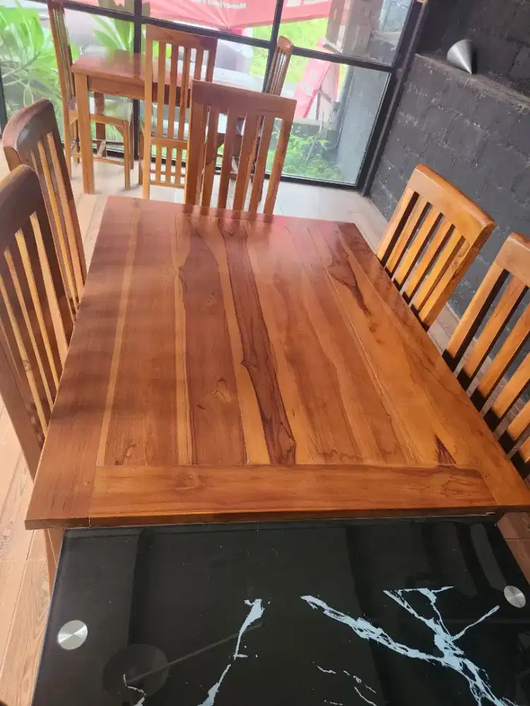 Dijual Meja Makan Kayu Jati 6 Kursi