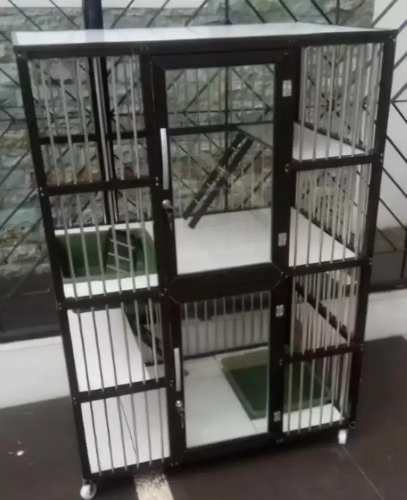 KANDANG KUCING 2 Tingkat dengan alas keramik