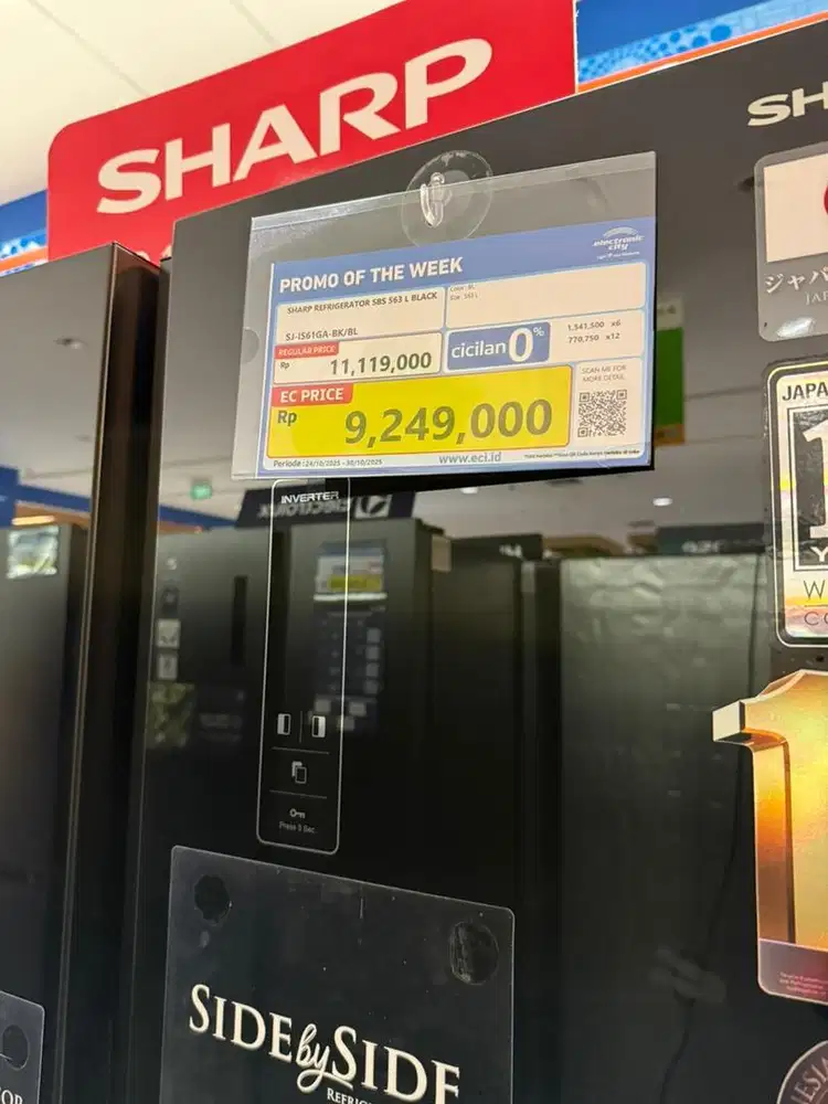 Kulkas SHARP 2 Pintu SJ-IS61GA-BK