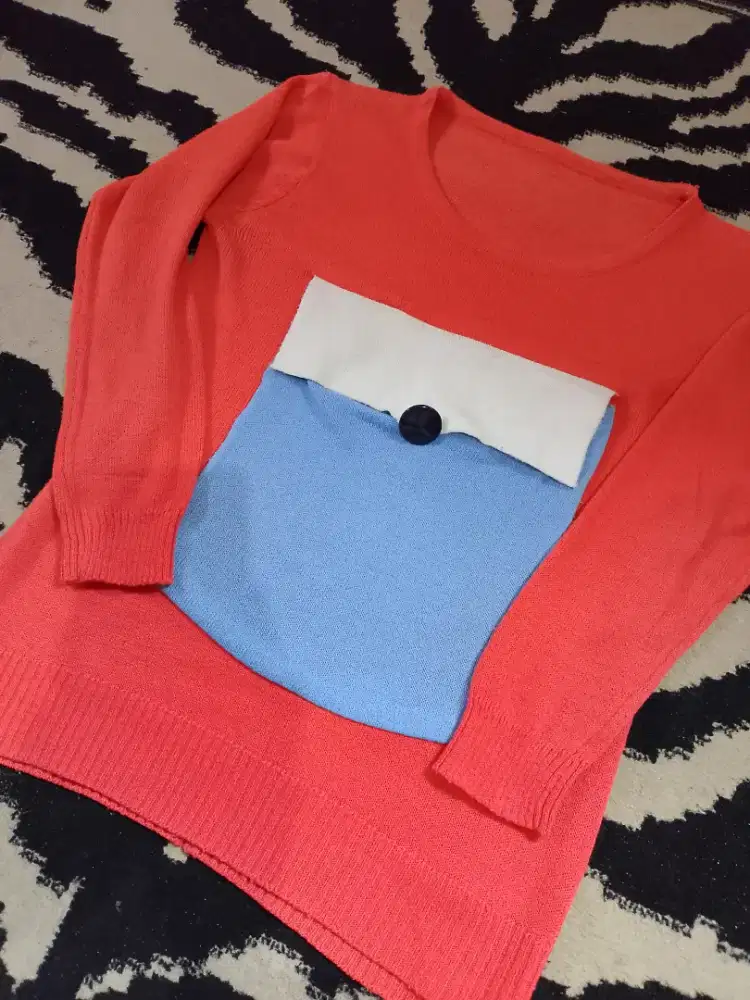 Baju sweeter rajut wanita orange