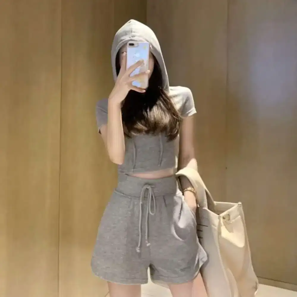 Korean hoodie satu set Top & Pants