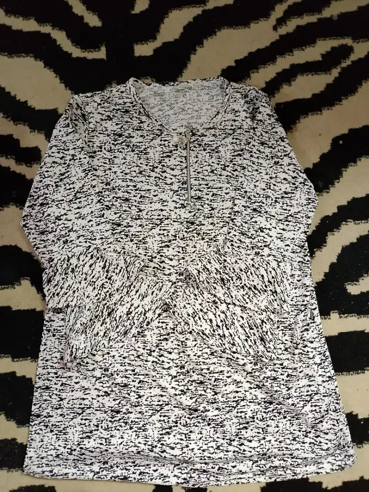 Baju Blouse Wanita White | putih corak