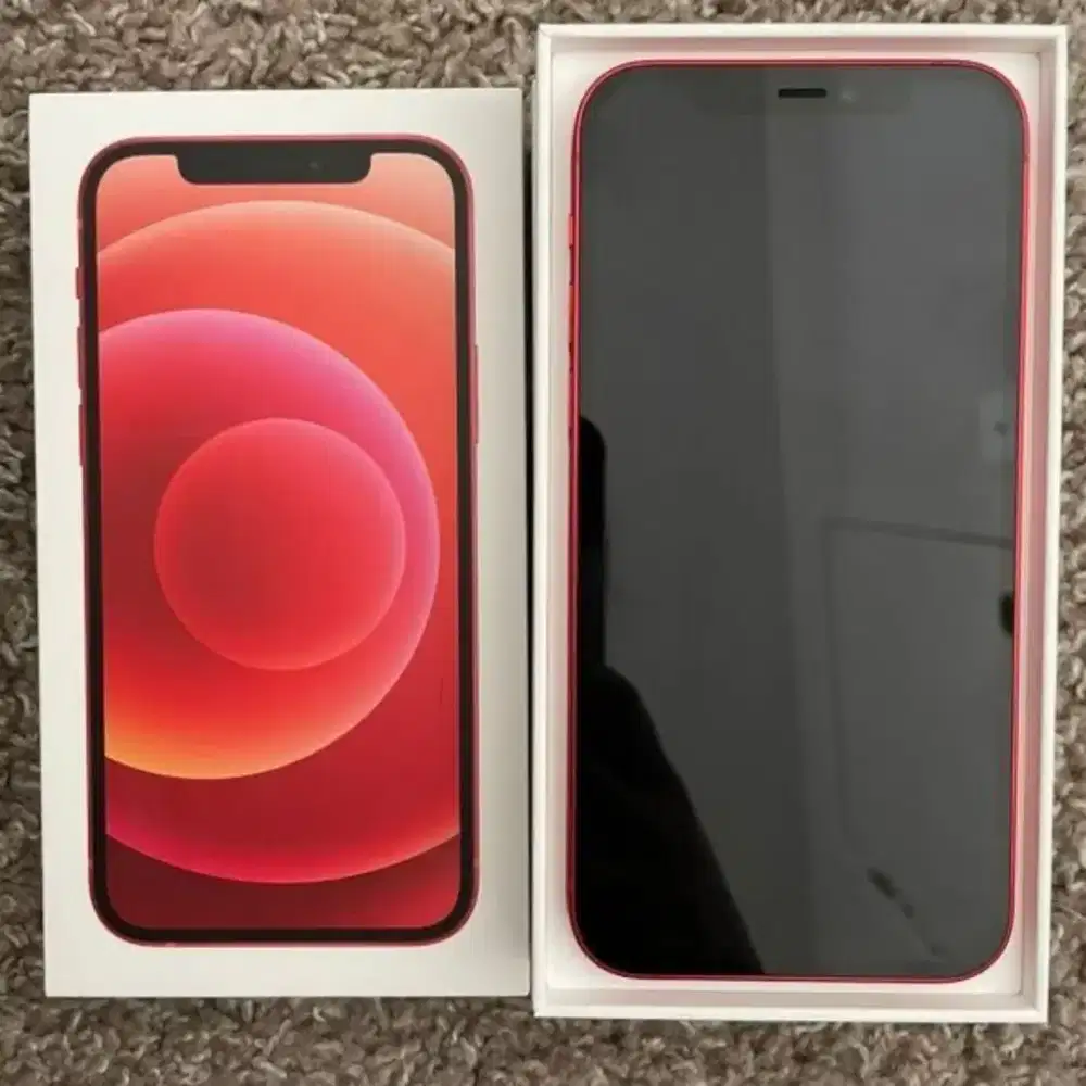 iphone 12 merah 128GB mulus belum pernah ganti sama sekali