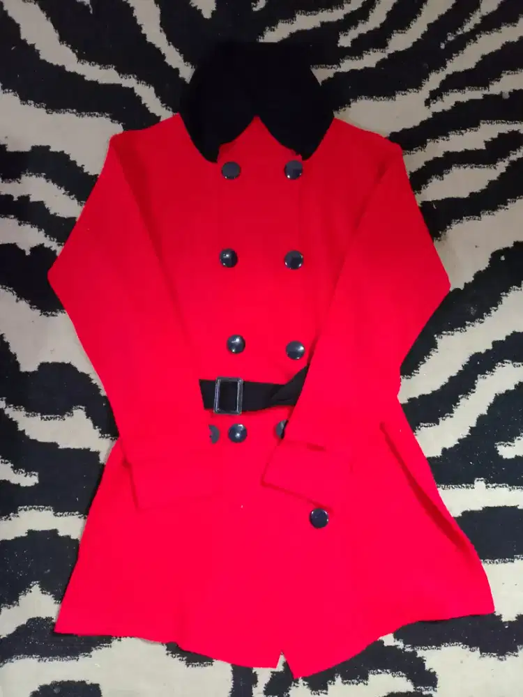 Baju Wanita Rajut Red Kancing