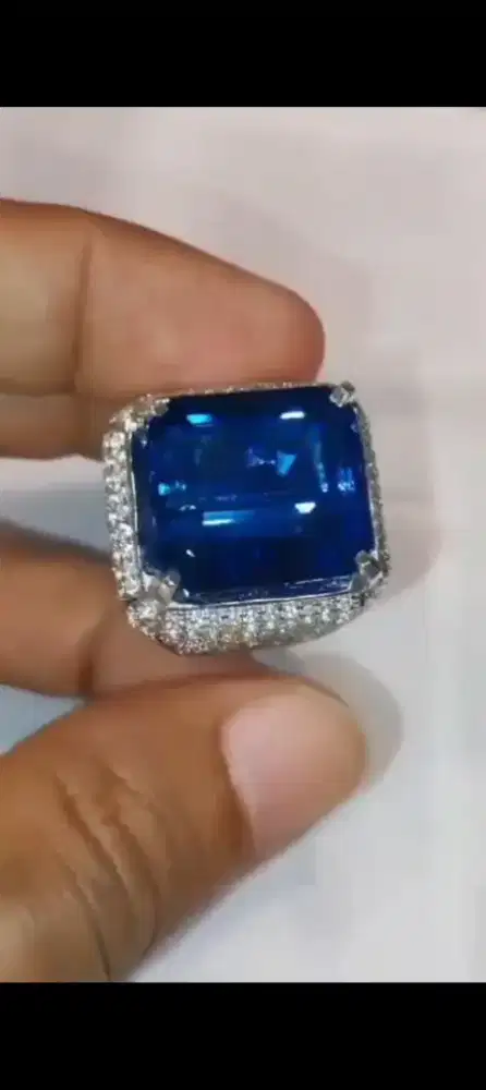 Permata Blue Topaz 34crt Kristal AURA POSITIF Spesial
