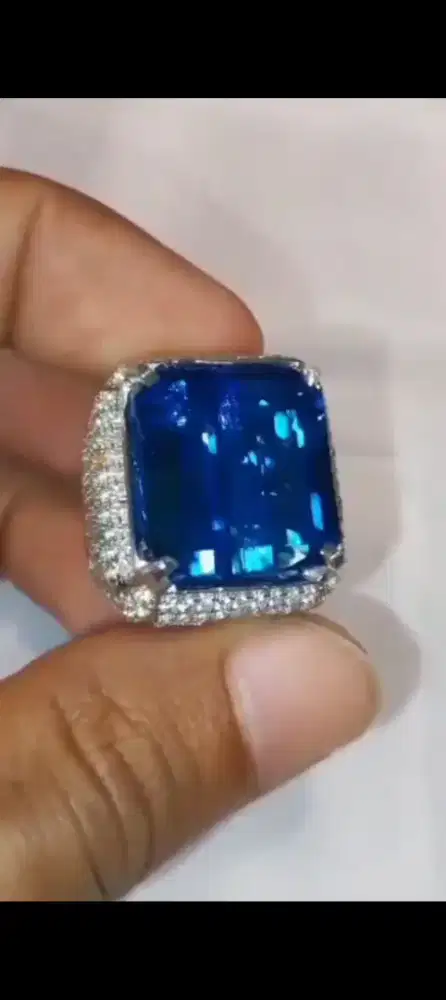 Permata Blue Topaz 34crt Kristal AURA POSITIF Spesial