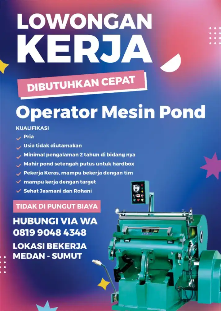 LOWONGAN KERJA OPERATOR POND