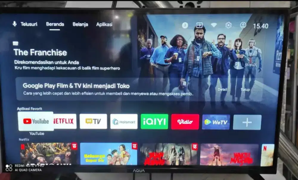TV LED AQUA 32 INC ANDROID DAN DIGITAL Orisinil Gambar Bagus & Normal