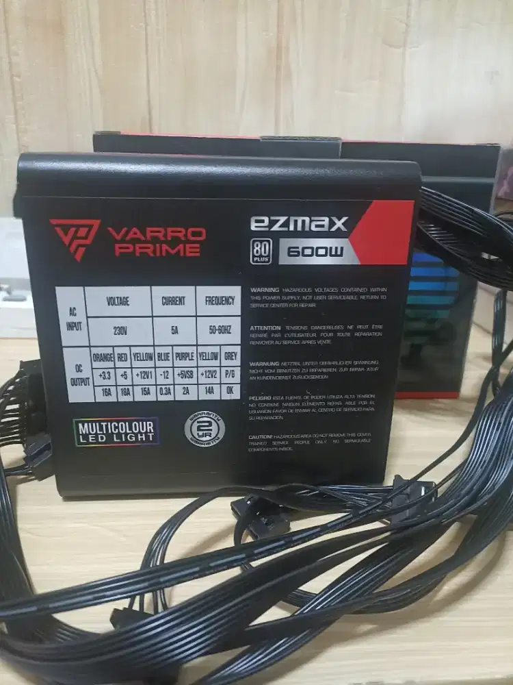 PSU 600w varro hitam on off