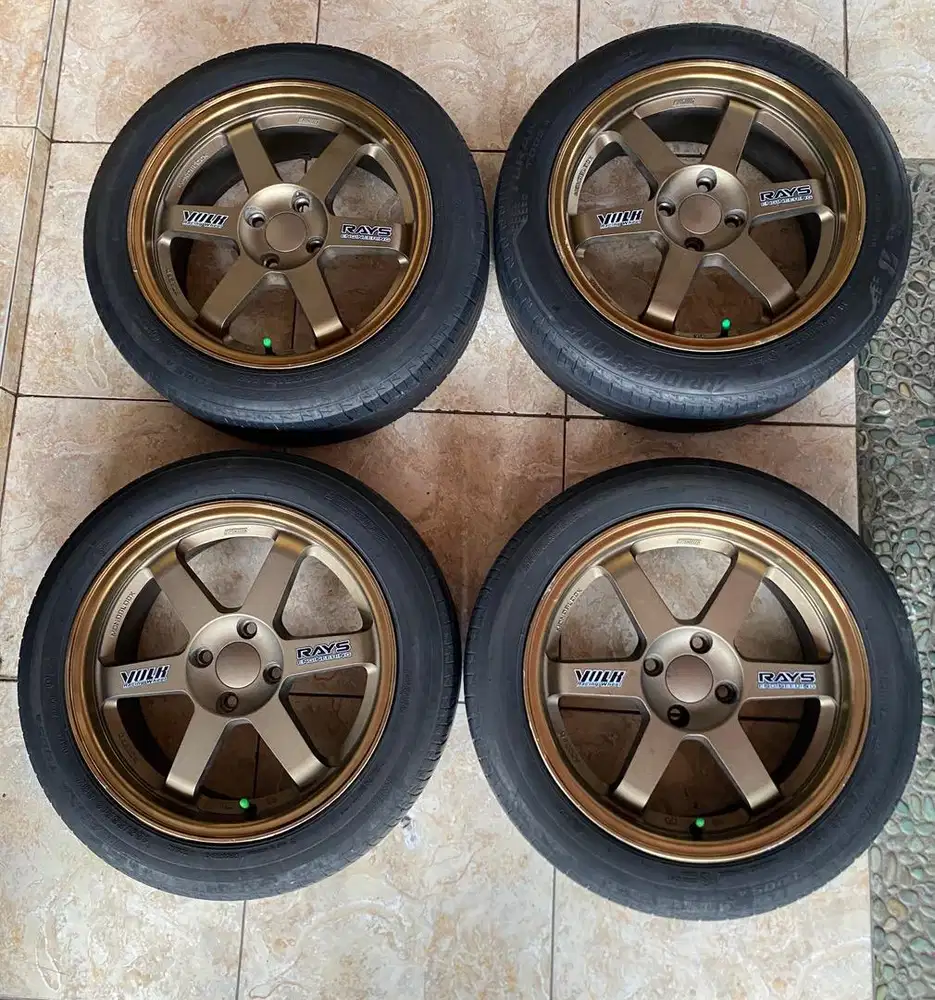 Jual Velg TE37 R16 L7 pcd 4x100 + Ban Bridgestone Turanza