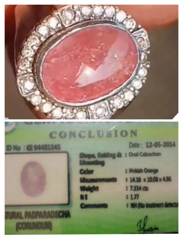 Pink Orenge Saphire Corondum ring PERAK