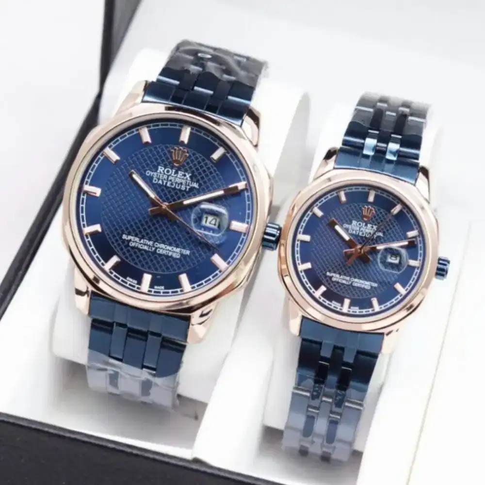 Jam Tangan Couple Fashion Rolex PW 9002 tanggal Aktif