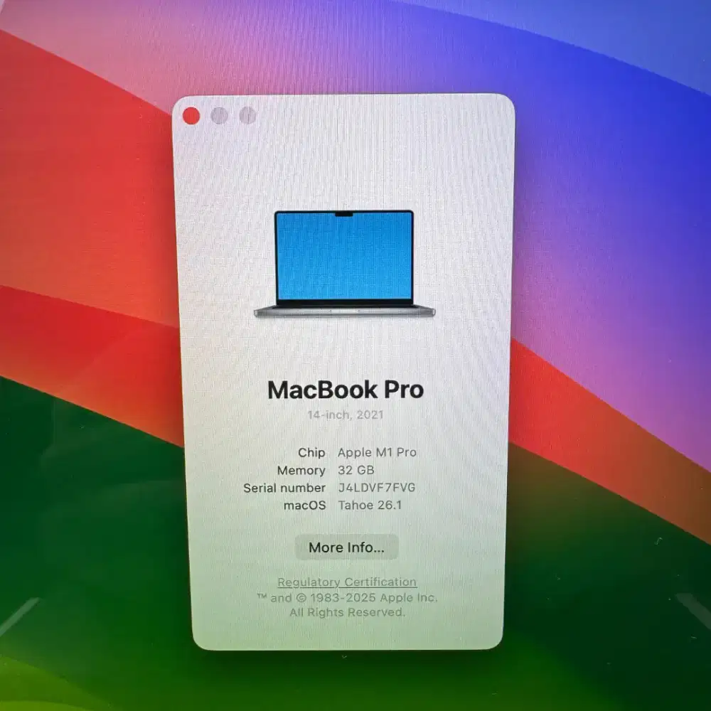 Macbook Pro M1 13 Inch Ram 8 Ssd 256  lengkap full set Space Grey