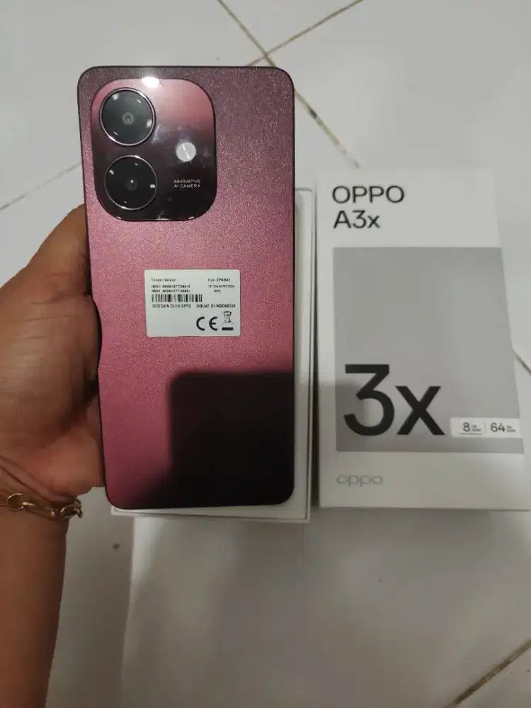 Oppo A3X 4+4 /64 barang tanpa minus masih ada sisa garansi