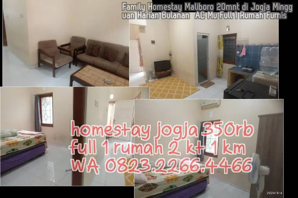 Family Homestay Maliboro 20mnt di Jogja Mingguan Harian Bulanan  AC Mu