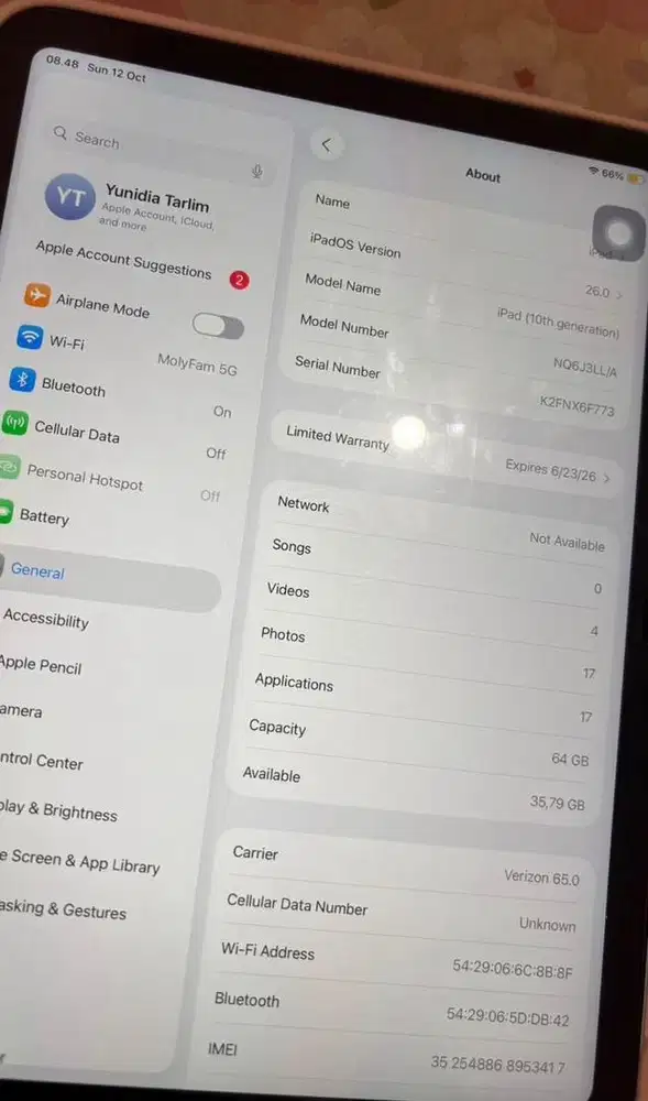 IPAD GEN 10 EX INTER
