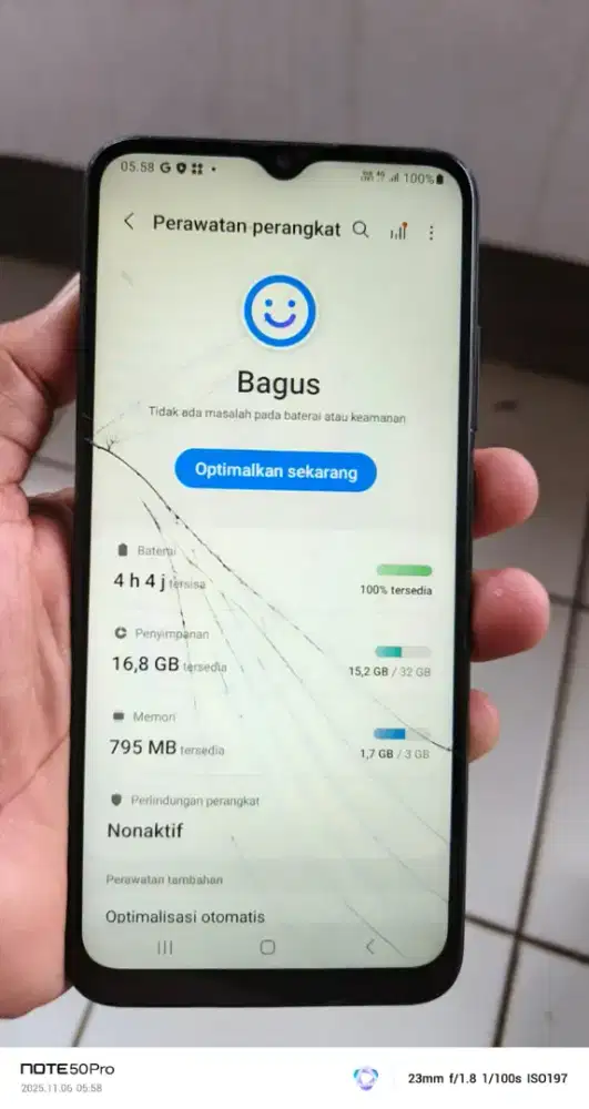 Samsung a03   3/32  mnus lyar retak normal smua