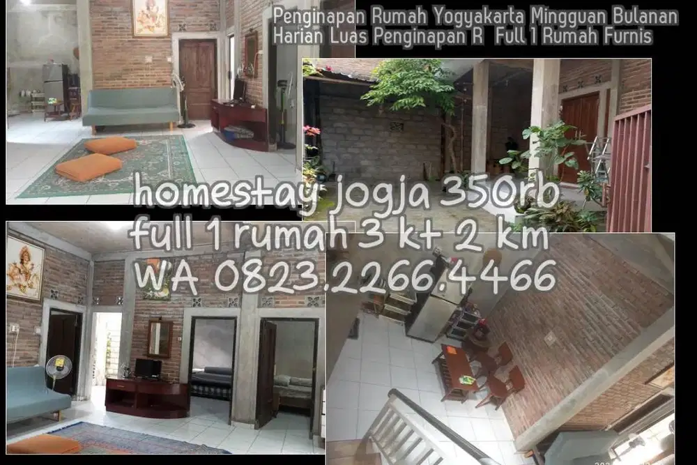 Penginapan Rumah Yogyakarta Mingguan Bulanan Harian Luas Penginapan R