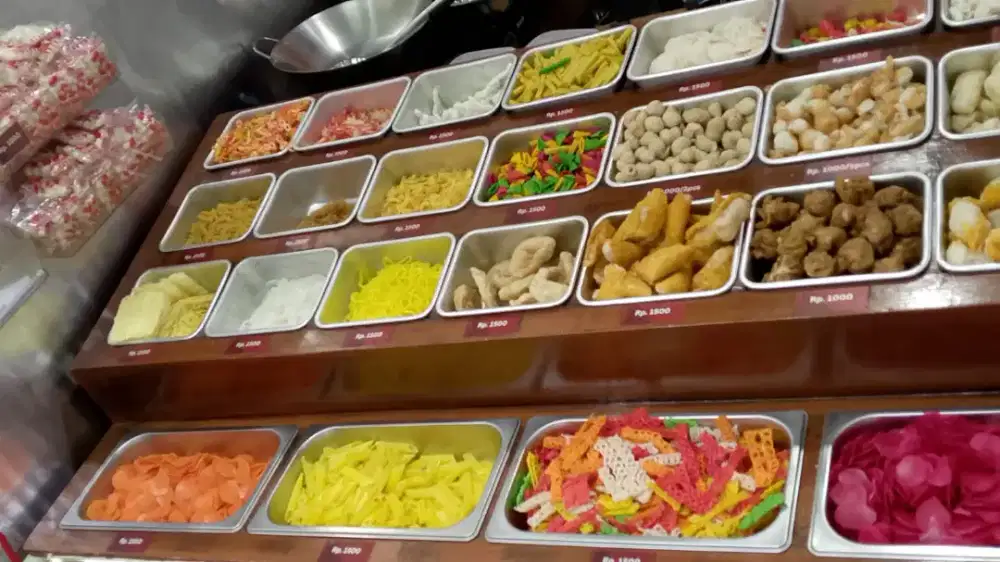 DiJual meja untuk topping seblak prasmanan