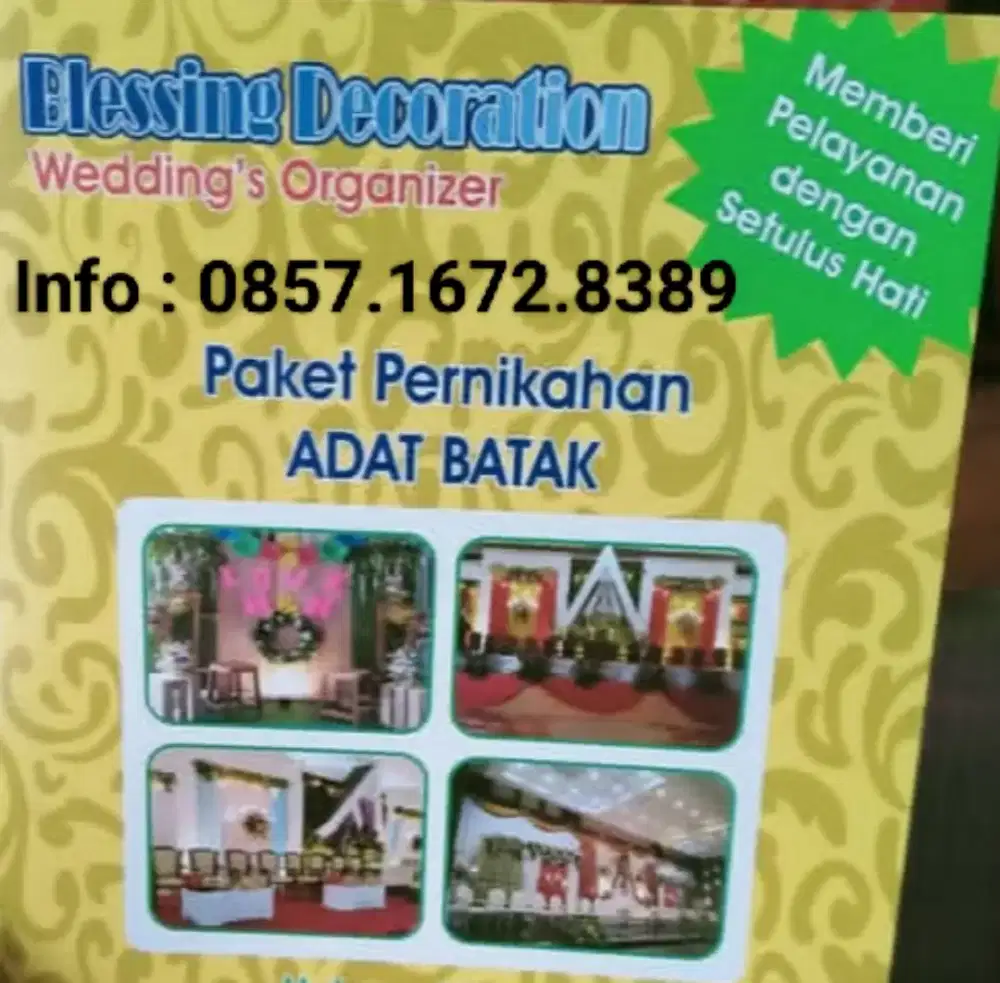 Blessing Decoration menawarkan paket pernikahan adat batak dan lainnya
