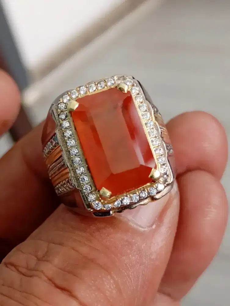 Orange sapphire ring perak