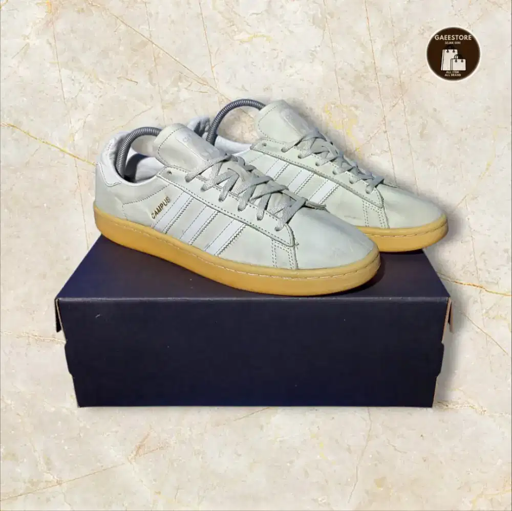 PRELOVED/THRIFT SEPATU PRIA SNEAKERS ADIDAS CAMPUS CRYSTAL WHITE GUM